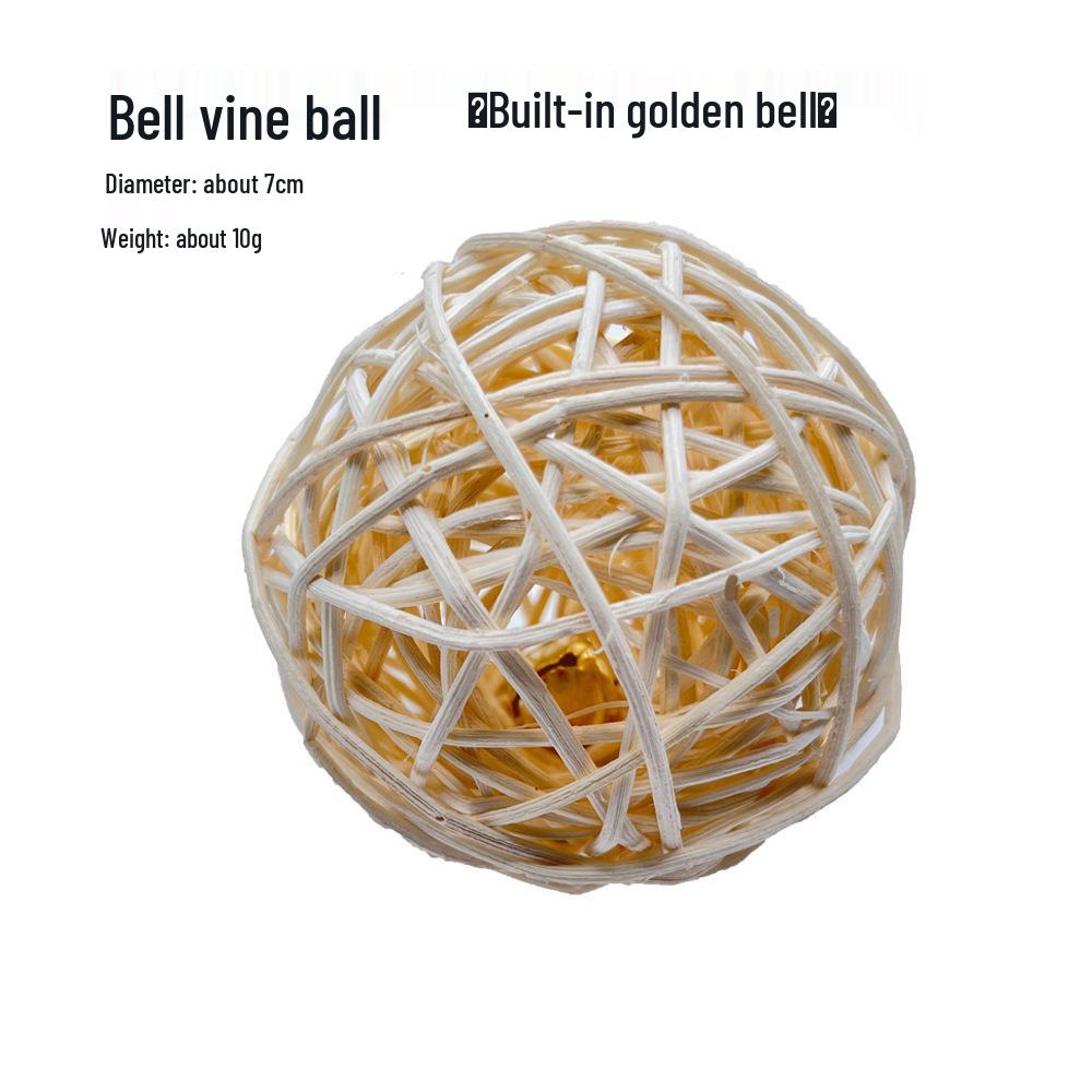 Natural Handmade Woven Rattan Teething and Chew Toy for Rabbits, Hamsters, and Chinchillas - Boredom Relief Ball