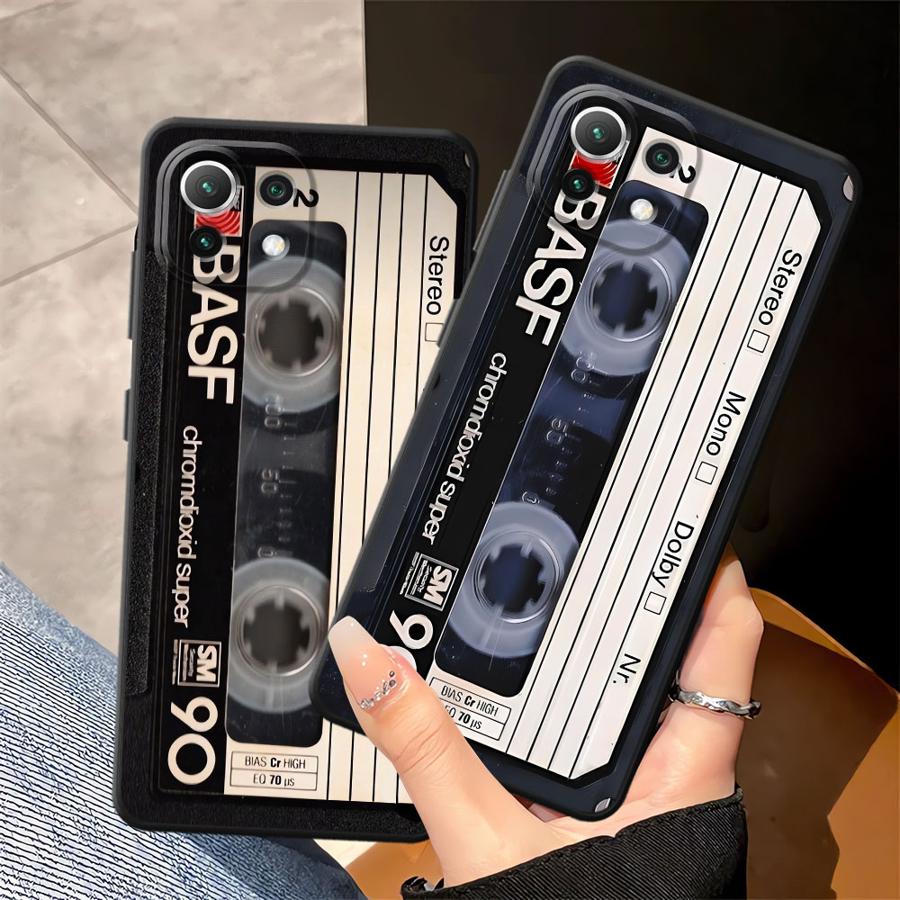Black Soft Phone Cover Case for Xiaomi Mi 10T 11T 12T Pro 11 12 13 Lite 13 14 15 Pro 12X Retro Cassette Tape