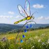 Dragonfly Art Stakes Decorative Outdoor Dragonfly Stakes with Ground Stake for Outside Yard Walkway Flowerbed Decor