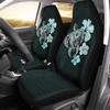 Bulopur Multicolor Polyester Universal Fit Car Truck SUV Van Automotive Seat Covers, 2pcs Front, Hibiscus Floral & Sea Turtle Print