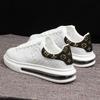 Trendy Printed White Sneakers for Men and Women, Couple's Air-Cushion Shoes, Versatile Thick-Soled Height-Increasing Casual Shoe