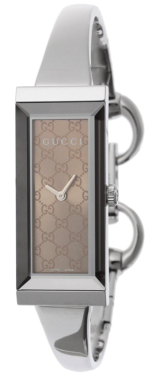 

Watch G Frame Brown Dial Quartz Waterproof for Daily Use Sapphire Glass 14mm YA127510 Silver [Gucci] Women s [Used]
