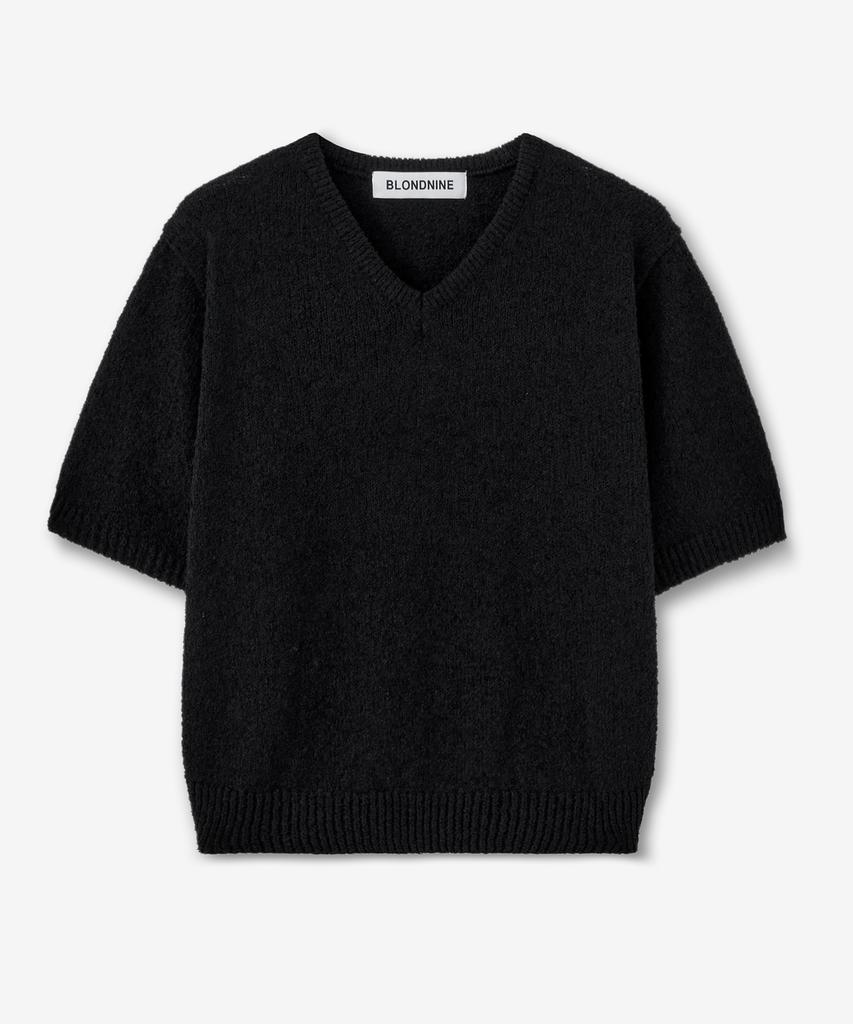 BLOND9 Boucle Short Sleeve V-Neck Knit ( 5 Colors )