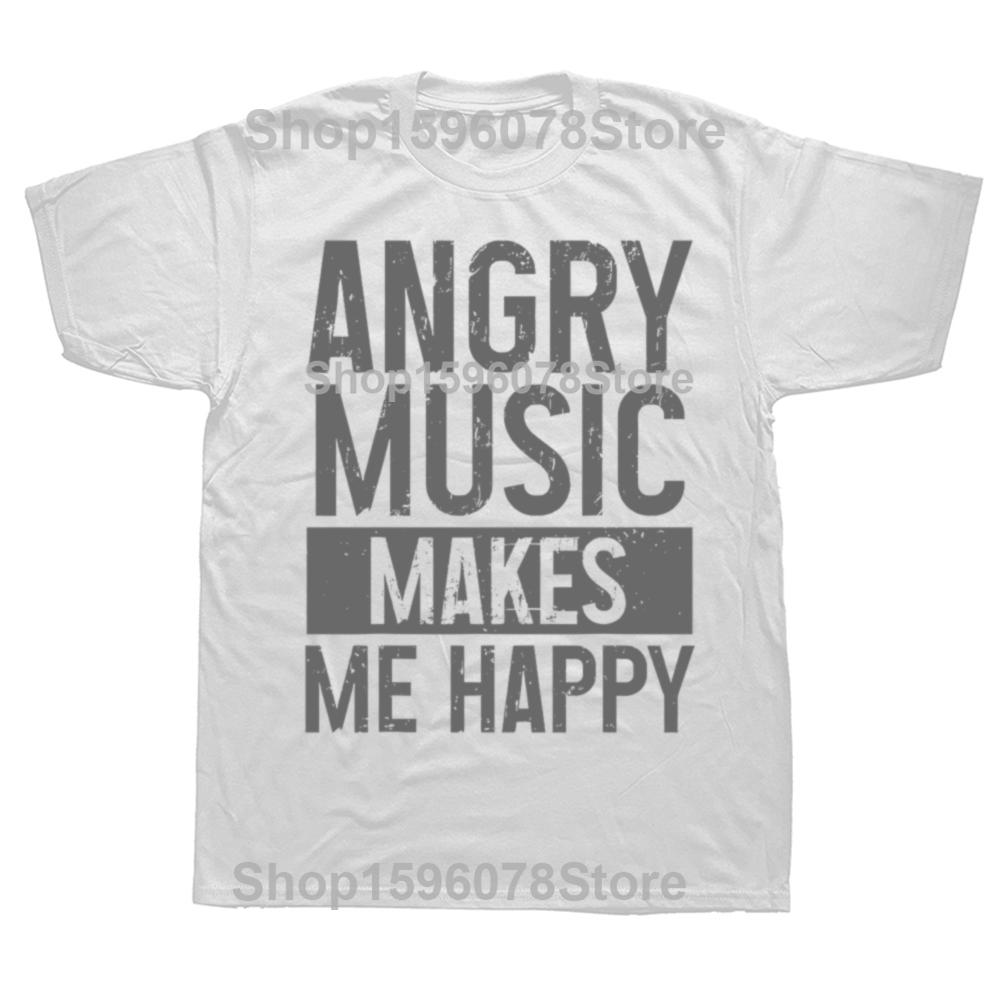 Funny Angry Music Heavy Metal 100 Cotton Tshirts Men Fashion Print Tshirt Loose Oversized Streetwear Hip Hop Unisex T Shirt