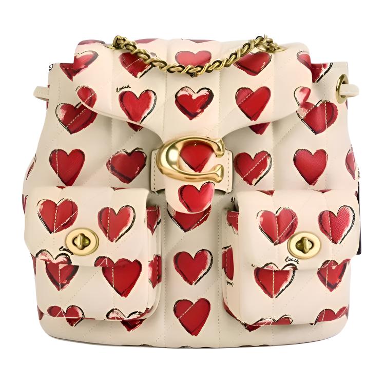 

Coach Tabby 22 Logo Classic Lambskin Backpack Small Color Block Women Backpack CBR77-B4CAH Basic Set (Bag+Dust Bag)