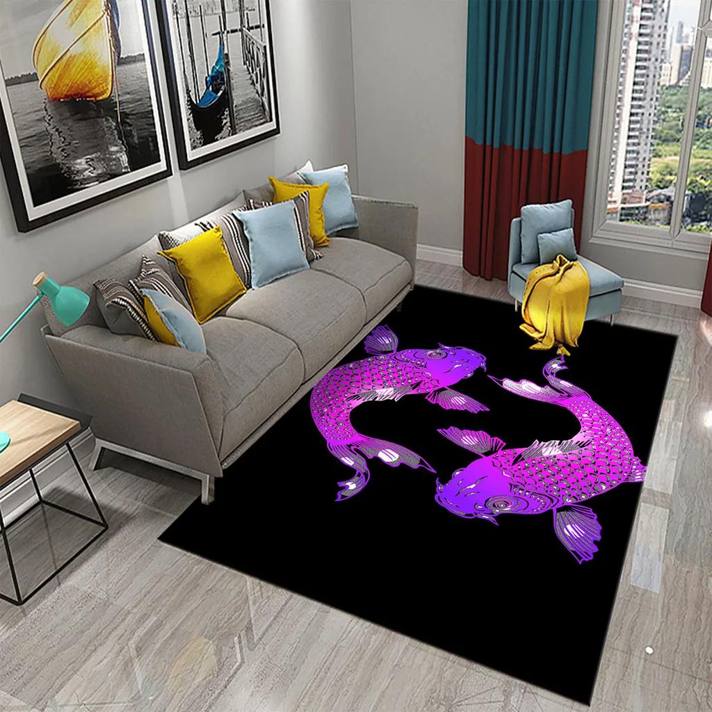 3D Yin Yang Carpet Black and White Rugs Bathroom Door Non-slip Mat Porch Living Room Kitchen Door Mat Bedroom Balcony Decor Mat