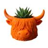Highland Cow Planter 3D Printed Cute Animal Flower Pot Mini Cow Plant Container for Indoor Outdoor Desk Patio Garden Decor