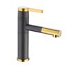 Bathroom Basin Faucets Black Sink Faucets Hot Cold Water Mixer Crane White Deck Mounted 360° Rotating Universal Water Taps Gray