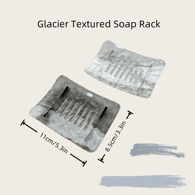 1PC Transparent Soap Box High-End Bathroom Glacier Patterned Soap Storage Rack For Household Use Soap Box