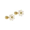 Fine 925 Silver Jewelry Women Fashion Promotion 18K Gold 925 Sterling Silver Earrings Minimalist Drop Glue Flower Stud Earrings