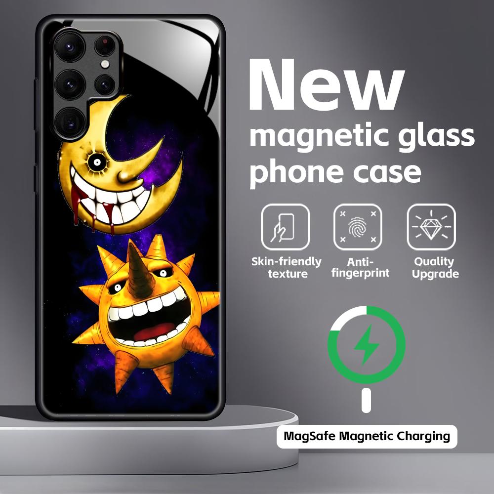 Anime SOUL EATER Handyhülle Für Samsung S25 S24 S23 S22 S21 S20 Plus Ultra Note20 Glas Magnetische Hülle