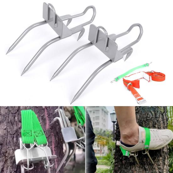 1 Sada Hroty pro lezení na stromy Lezecké protiskluzové boty s kočičími drápy s nastavitelnými popruhy Přenosný nástroj pro lezení na stromy pro sběr ovoce