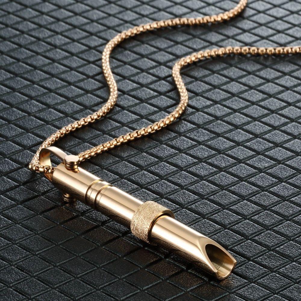 Turn the Beads to Adjust Breathing Meditation Mindfulness Whistle Pendant Necklace Jewelry