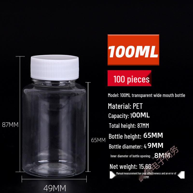 Transparent 0ml Small Plastic Dispensing Bottle with Sealed Lid for Liquid Medicine Samples