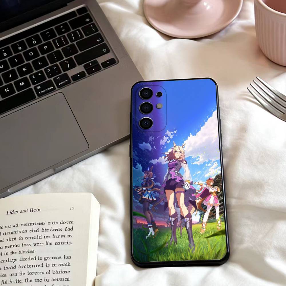 Pretty Derby Uma M-Musume Phone Case For Samsung S25,24,23,22,30,21,10,9,Ultra,Plus,Lite,FE,4,5 G Soft Black Case