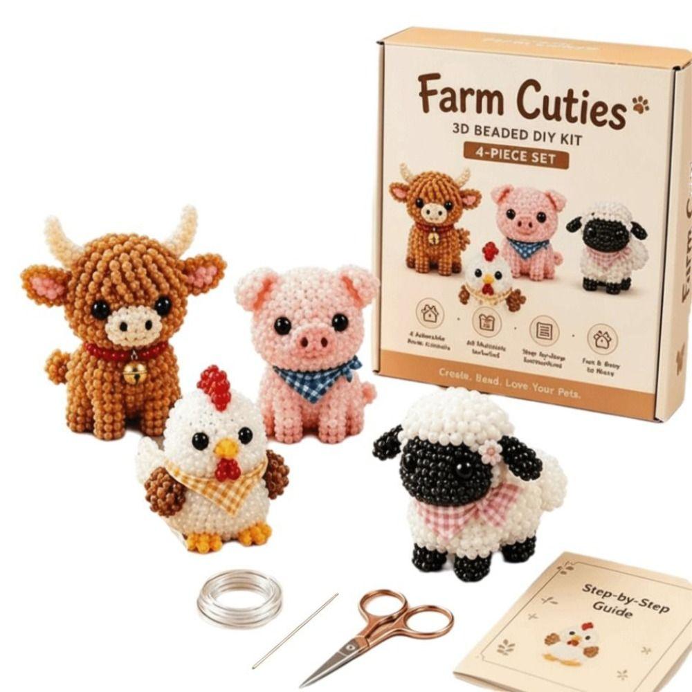 Mignon Design Animal 3D Perlé Kit Petites Perles Kit d'Art en Perles Fait Main Décoration de Maison