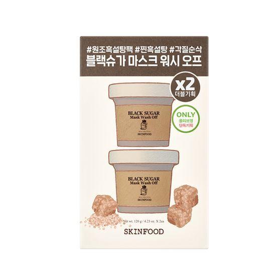 SkinFood Black Sugar Mask Wash-Off 120g Double Plan (Main Product + Main Product)