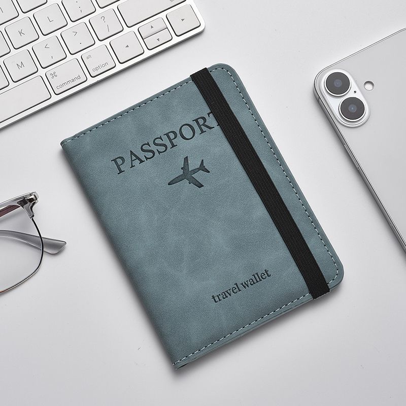 Pu Leather Passport Bag Multi-card Position Multi-function ID Cover Passport Cover светло-синий