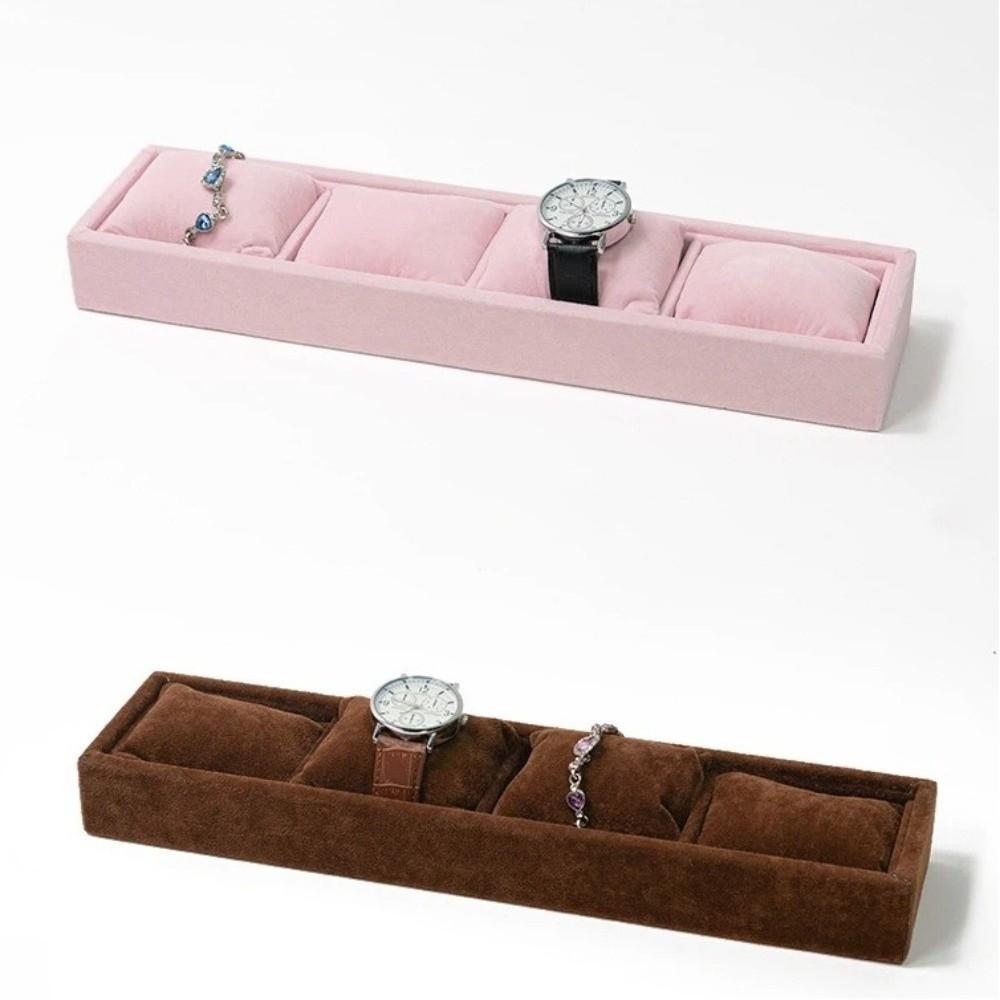 4 Slots Velvet Jewelry Organizer with Soft Pillow Watches Display Holder  Bracelet Bangle Watches