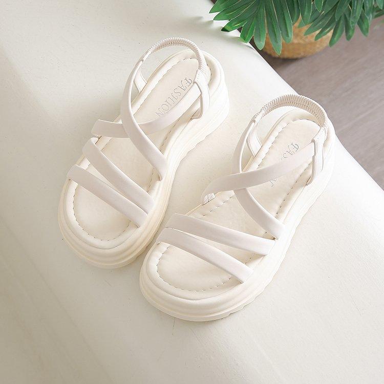 

With skirt platform sandals women s summer 2025 new wear versatile soft sole not tired feet with skirt Roman shoes 40