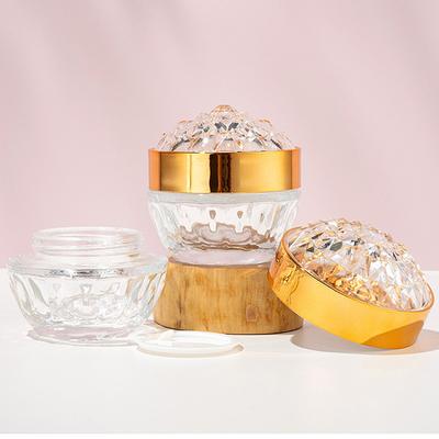 Luxury Diamond 50g Glass Face Cream Jar with Lid Acrylic Cosmetic Container Travel Lotion Bottle for Cream Lotion Jars