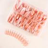 European American Medium Almond French Pointed Wearable False Nails - 360 Pieces