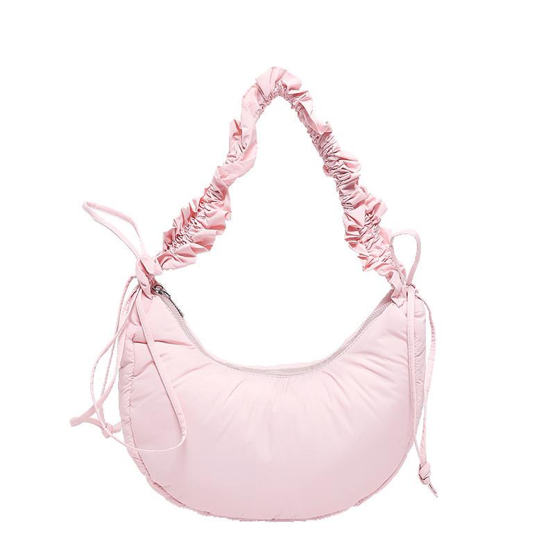 Borsa a Spalla in Nylon 'Cloud' con Design Pieghettato per Uso Quotidiano