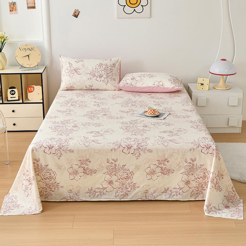 1pc 100% Cotton Flat Bedsheet Cartoon Style Bed Linen Print Bedsheet Skin-friendly Flat Sheets Drap De Lit (No Pillowcase)