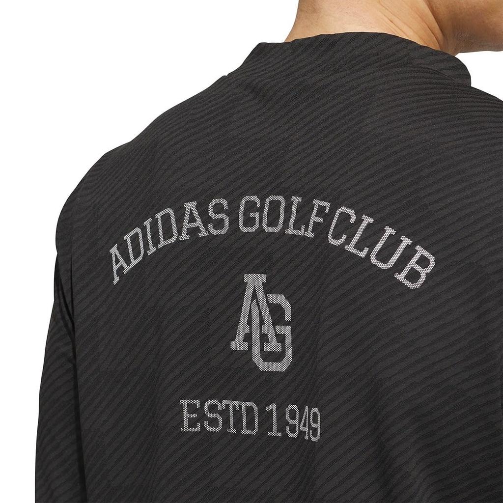 CLIMACOOL Twistknit Jacquard Mock Neck Long Sleeve Shirt [Adidas] Black/Black J/M