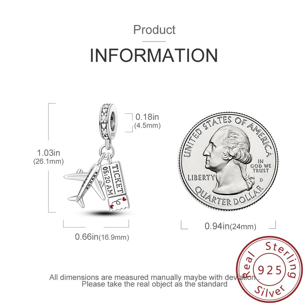Charm Plane And Ticket Travel Metal Pendant Fit Bangle Making Fine Accessory Elegant Fashion Beautiful Lovely Exquisite Charming Cute Delicate