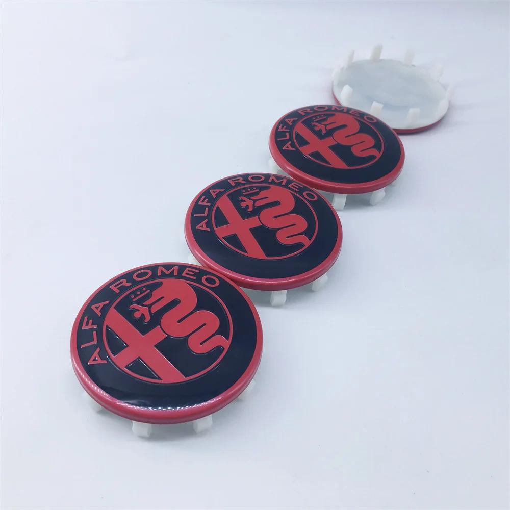 60mm 10-Pin GTAM Auto-Radnabenabdeckungen 4 Stück Für Alfa Romeo Giulia Giulietta MITO Stelvio GT Emblem Tuning Zubehör