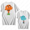 Animation Cartoon Gumball und Darwin Druck T-Shirt Amazing World Gumball T-Shirt Neu Sommer 2025 Kawaii Mann Frau Baumwoll-Tees