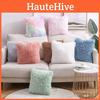 Fluffy Square Cushion Plush Pillow Cover With Soft Coral Fleece Back And Vibrant Colors For Sofa And Bed Decor