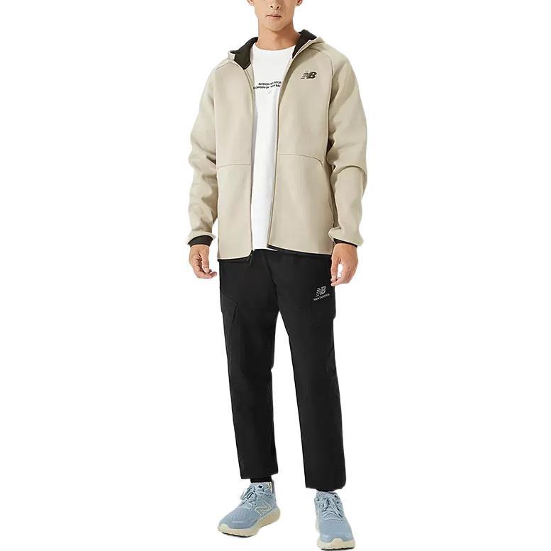 New Balance Logo Sportswear Tech Fleece Windrunner Jacket Asia Sizing 'Cream White Black' Men's AMJ21178-AL