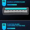 Double Razor Blades Replaceable Heads Old Manual Fine Razor Men's Shaving Razor 1 Blade Frame 20 Heads