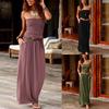 Vestido largo Bandeau con hombros descubiertos para mujer, vestido largo liso de verano para mujer