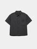 Denawo Crop Check Short Sleeve Shirt (Charcoal)