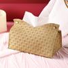 Tissue Box PU Leather Tissue Holder Smooth Dispensing Decorative Paper Towel Case Simple Style Organizer for Home Office Desktop