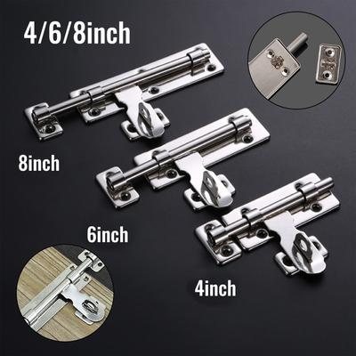Door Lock Stainless Steel Door Slide Bolt Latch Gate Fences Door Bolt Window Catch Lock Safety Anti-theft Home Hardware