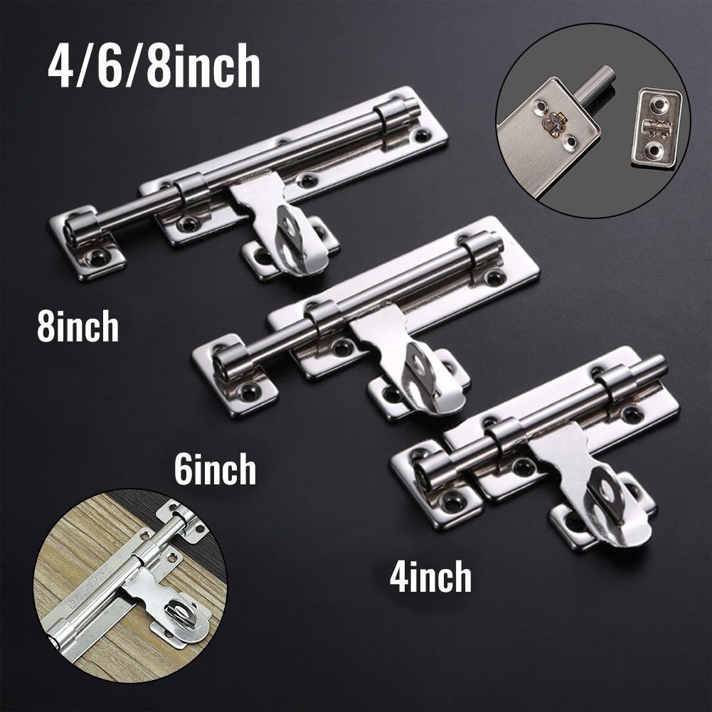 Door Lock Stainless Steel Door Slide Bolt Latch Gate Fences Door Bolt Window Catch Lock Safety Anti-theft Home Hardware