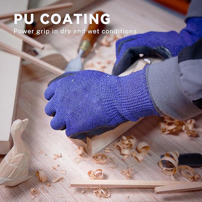 Cut Resistant Labor Manufacturer ANSI PU Palm Glove Price A3 Cutproof Gloves for Work Guantes De Seguridad
