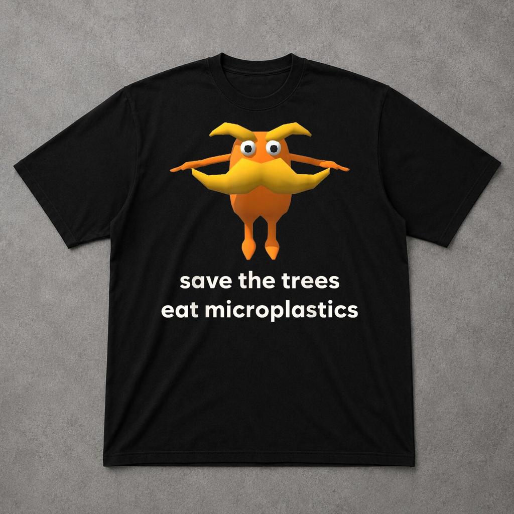 Save The Trees Eat Microplastics Shirt, Funny Environmental Meme Graphic Tee, Ironic Nature Lover Gift