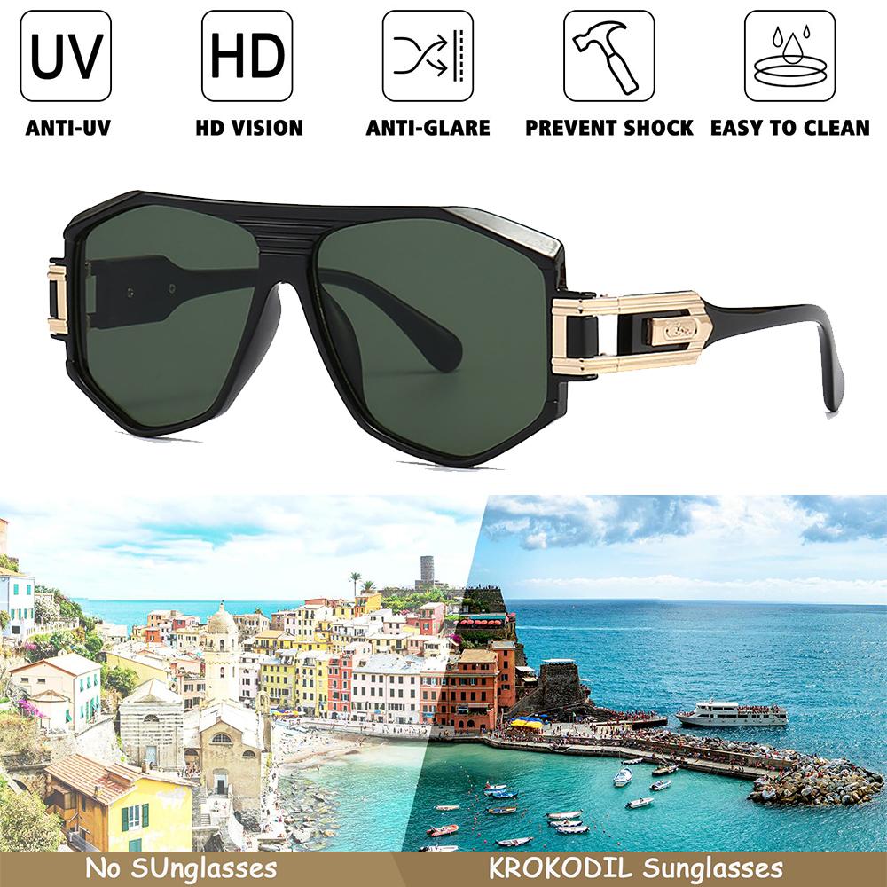 Retro Men's Sunglasses Square Sunglasses For Men Women Cyberpunk Style Glasses Anti Glare UV400 Go To Fishing Travel Driving