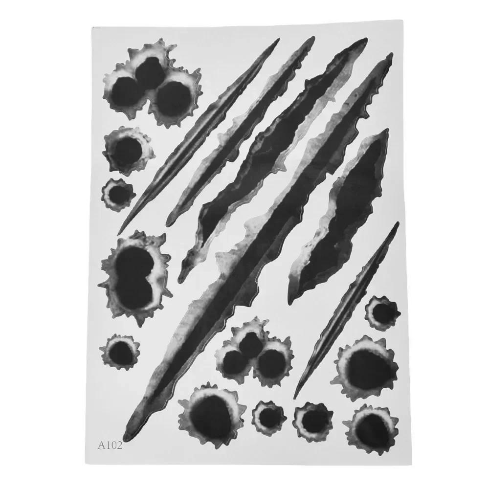 NEW 1Pcs Funny Car Stickers 3D Bullet Hole Car Side Car-covers Motorcycle Scratch Realistic Bullet Hole Waterproof Accessories