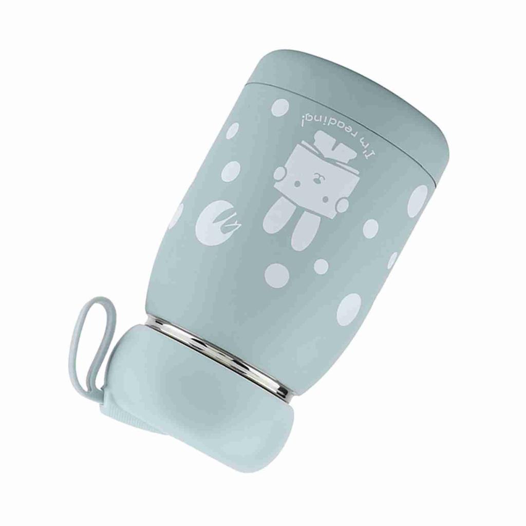 Stainless Steel Cute Rabbit Pattern Vacuum Cup Mug Thermos Cup Water Bottle (Blue)