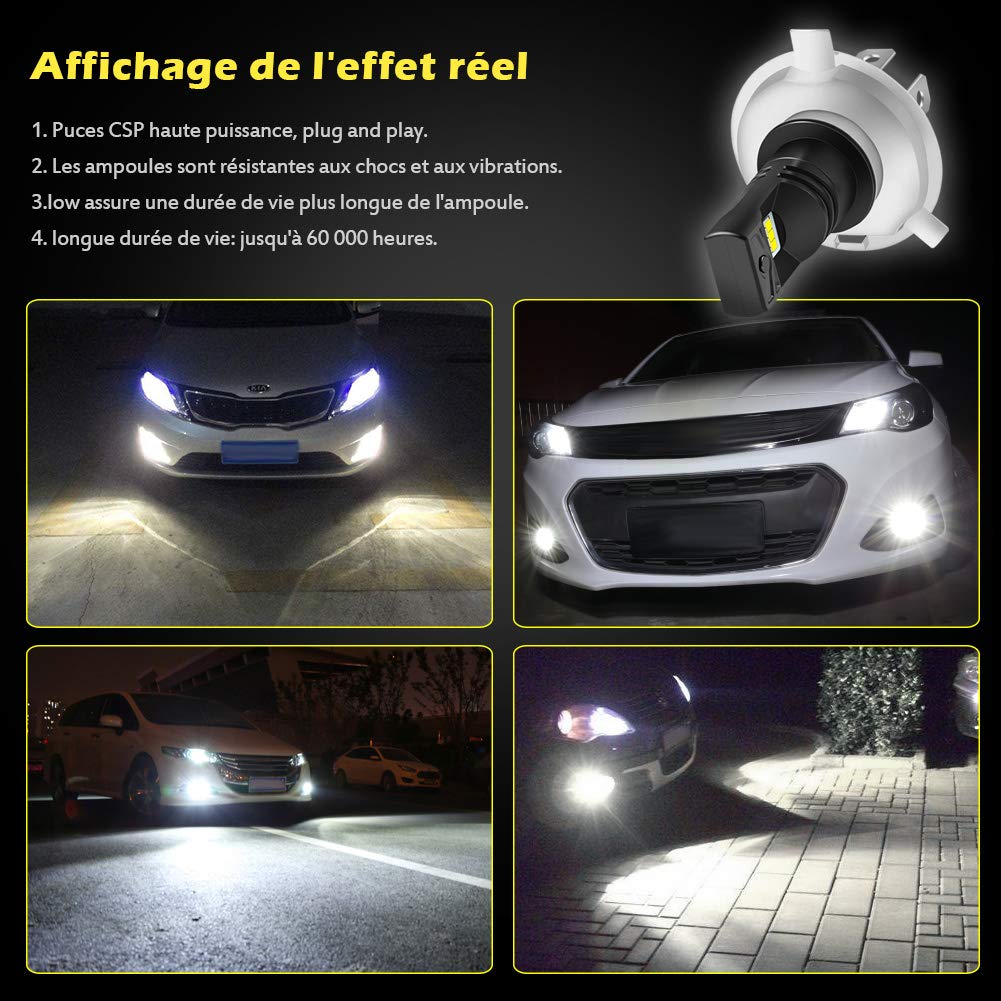 KATUR H4 9003 HB2 High Brightness Explosive 1600 Lumens Max 80W High Output CSP