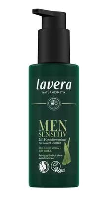LAVERA MEN SENSITIV Face and Beard Wash Gel with Organic Aloe and Organic Birch