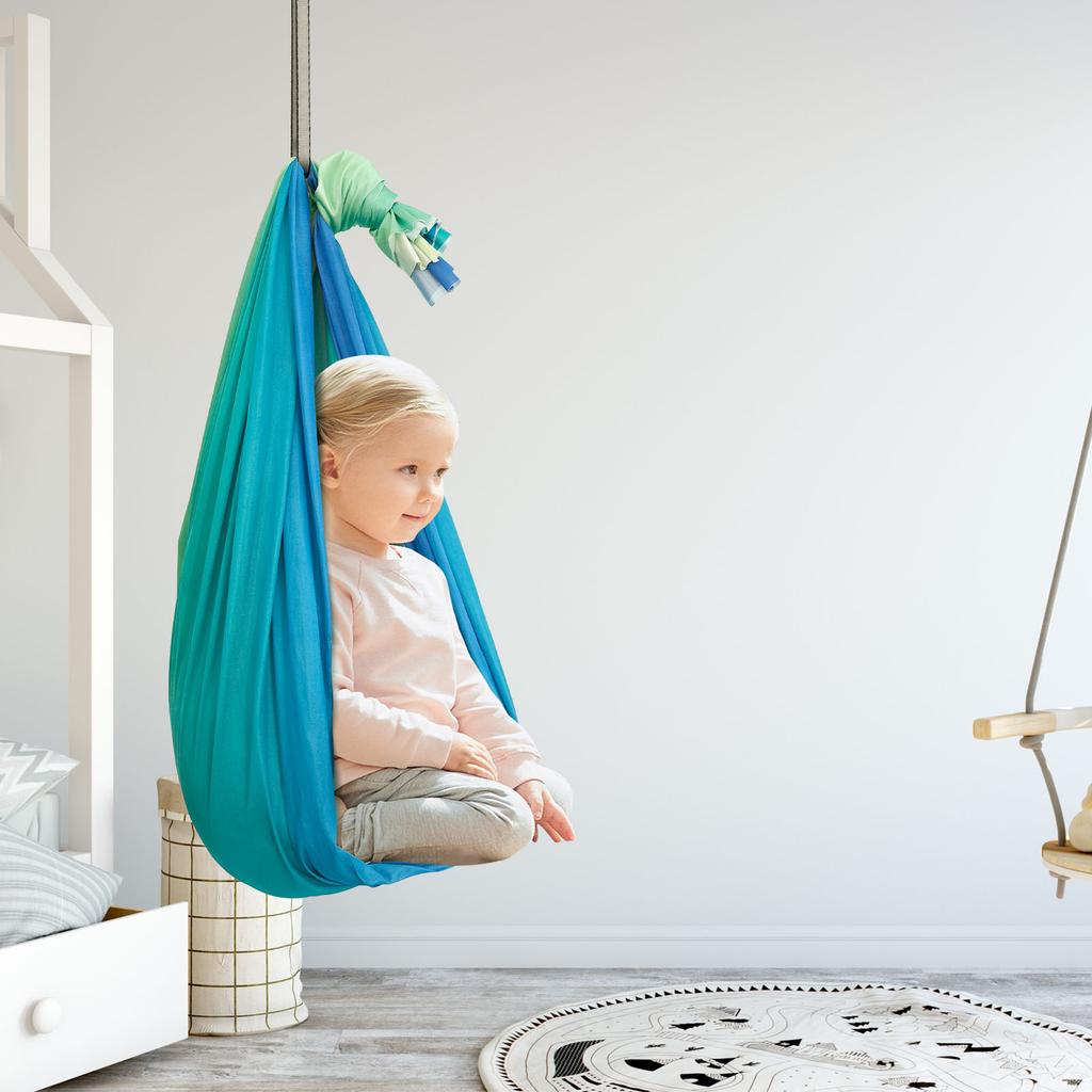 Sensory Swings Double Layer Kids Adults 360°swivel Chair Christmas Gifts Hanging Pod Therapy Autism Children Indoor Yoga Hammock