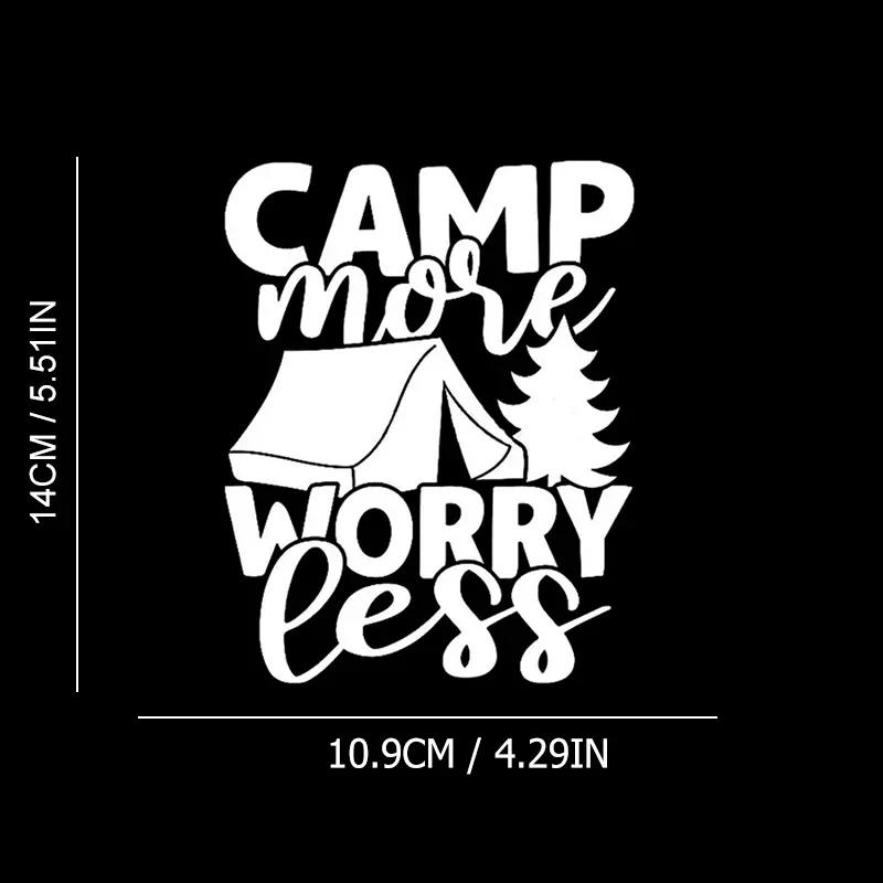 1pc Camp More Worry Less Camping Funny Car Sticker For Laptop Bottle Truck Motorcycle Van SUV Fishing Boat Skateboard Decals