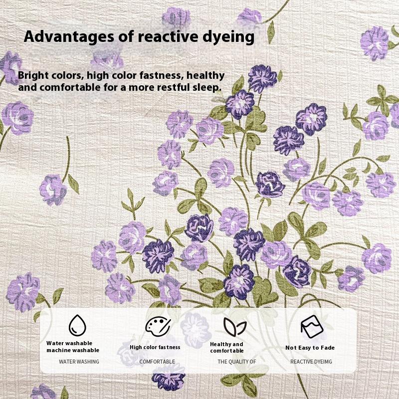 Idyllic Bedding Four-piece Set Skin-friendly Breathable Bed Sheet Quilt Cover Pillowcase